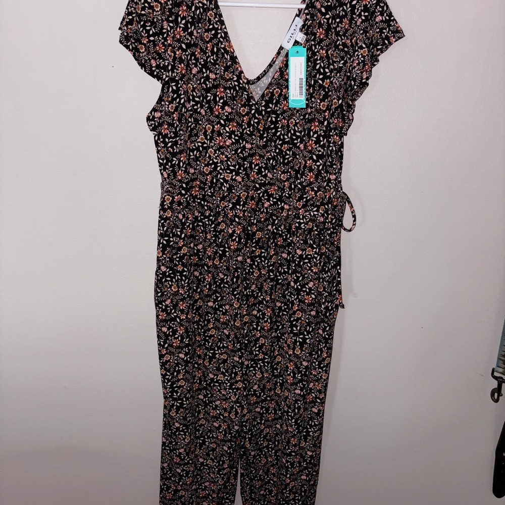 Floral Black Jumpsuit